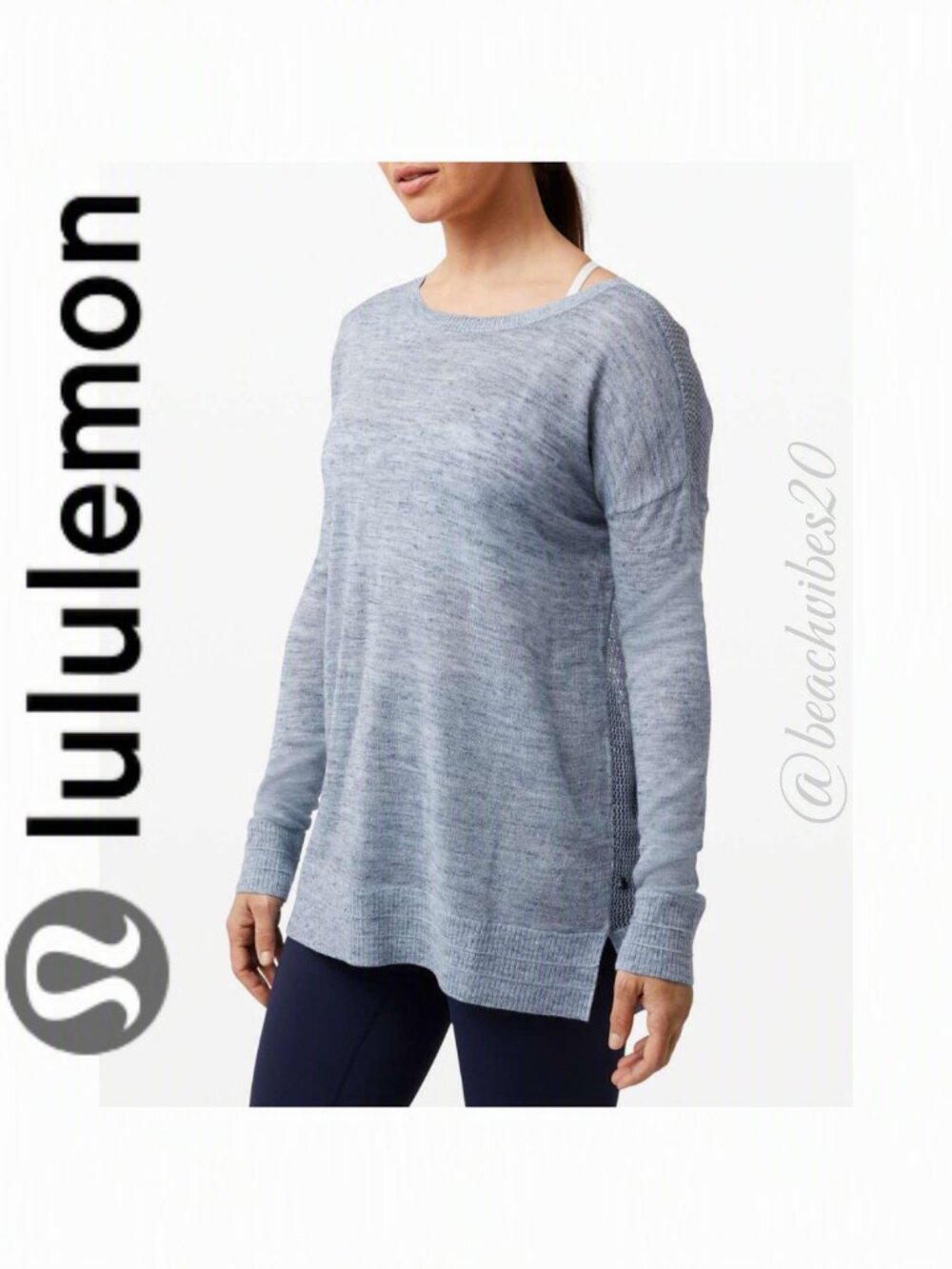 LULULEMON ATHLETICA Well Being Crew Sweater *Linen EUC 8-10 LL-124